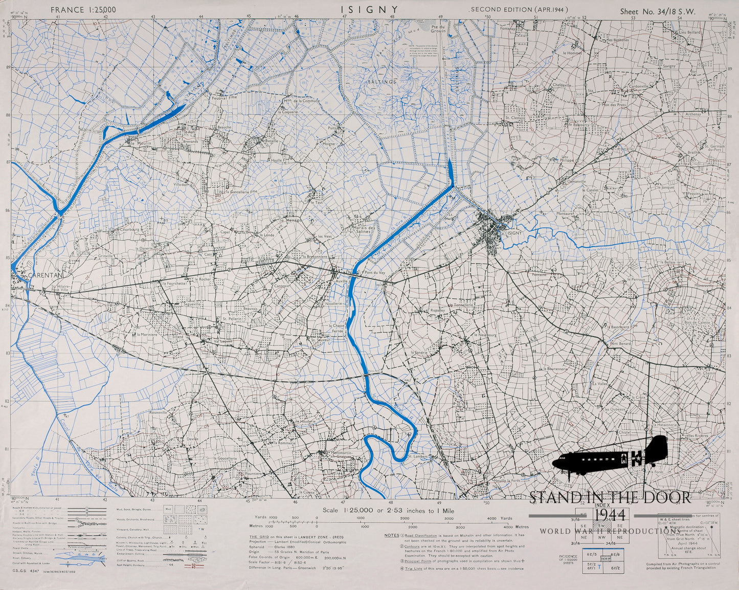 Normandy Map 4- Isigny