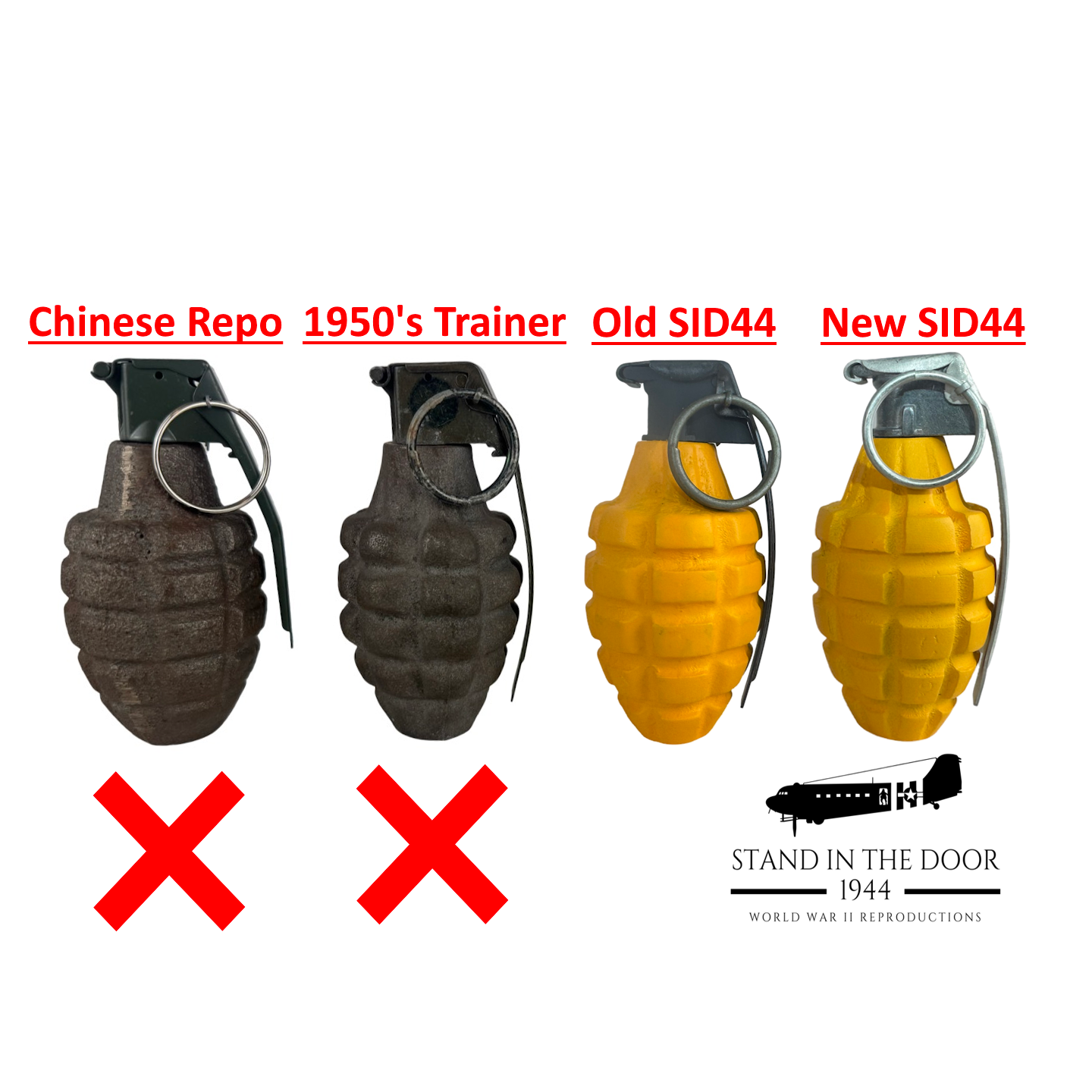 Replica MKII Hand Grenade (Yellow) (NEW IMPROVED 3-14-25)