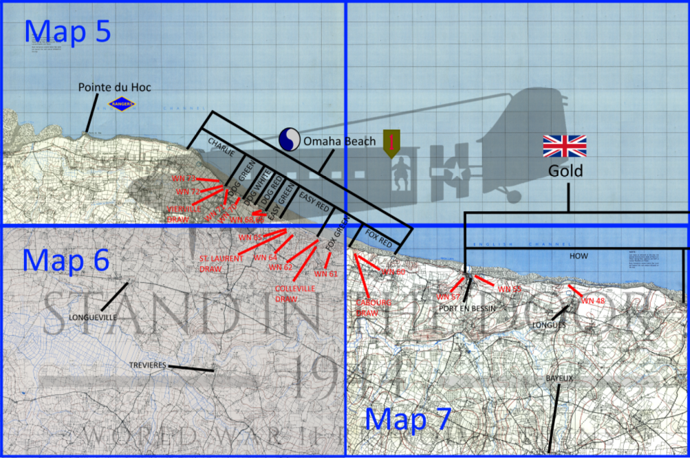 Normandy Map 6- Trevieres(Omaha Beach)