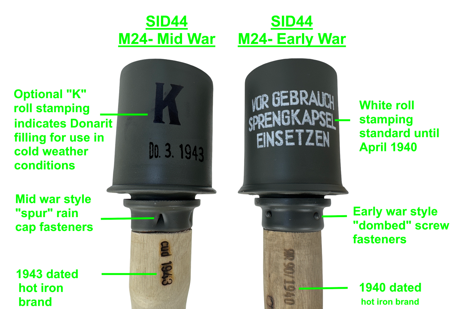 Replica German M24 "Potato Masher" Grenade- Mid War (updated 1-9-26)