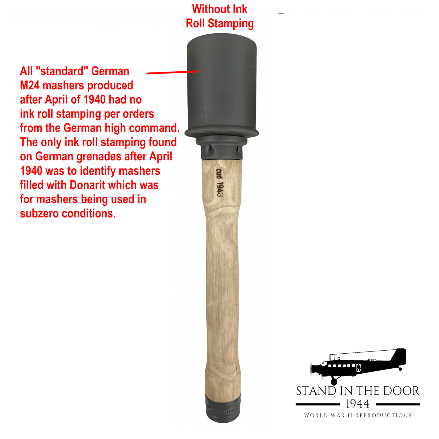 Replica German M24 "Potato Masher" Grenade- Mid War (updated 1-9-26)