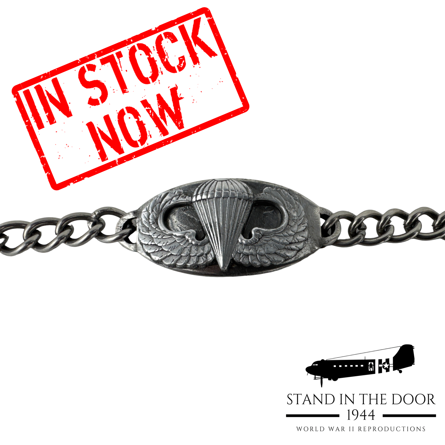 ID Bracelet ("Silver" Parachute Wings)