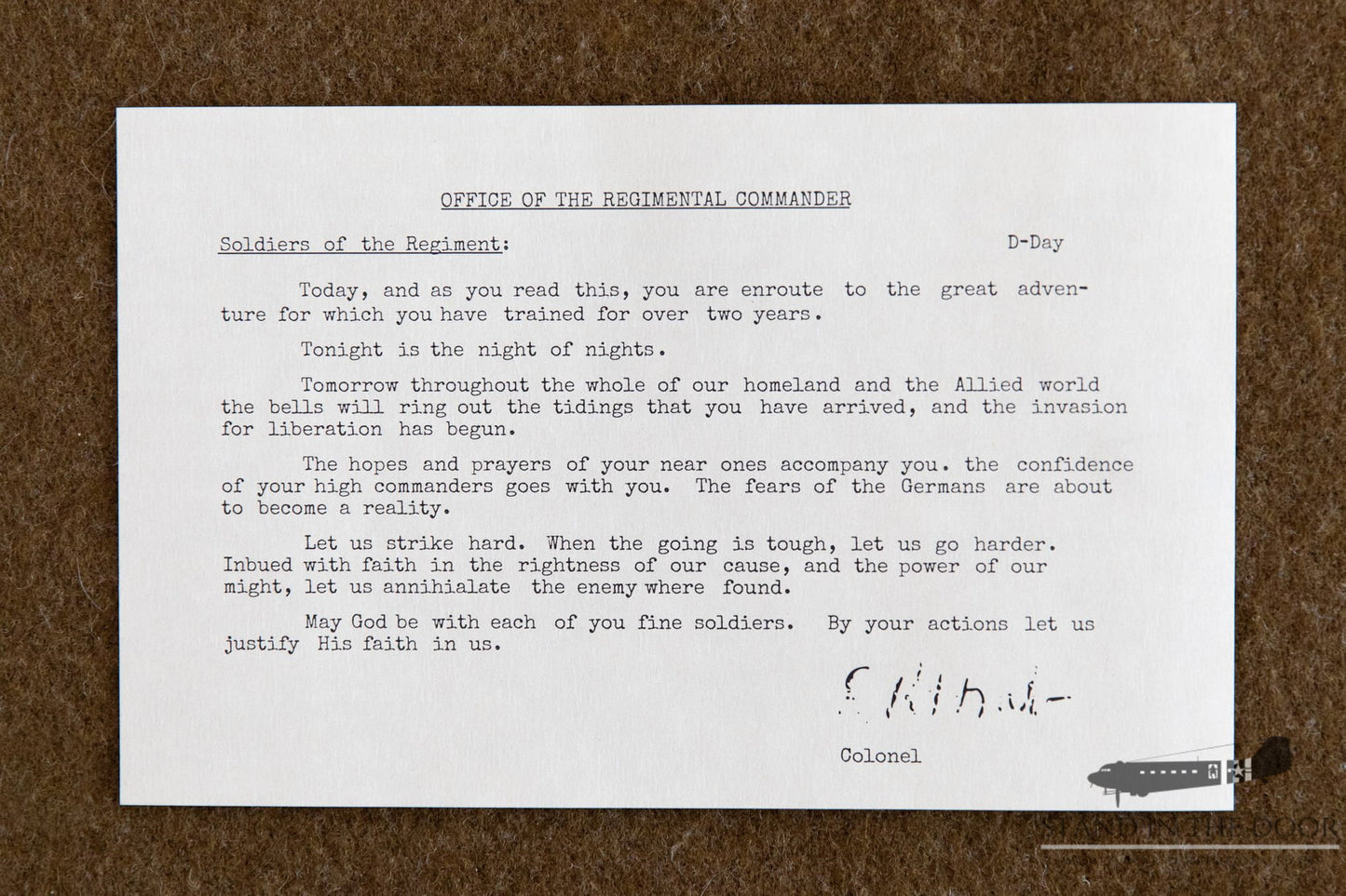 Sink "Night of Nights" D-Day Letter