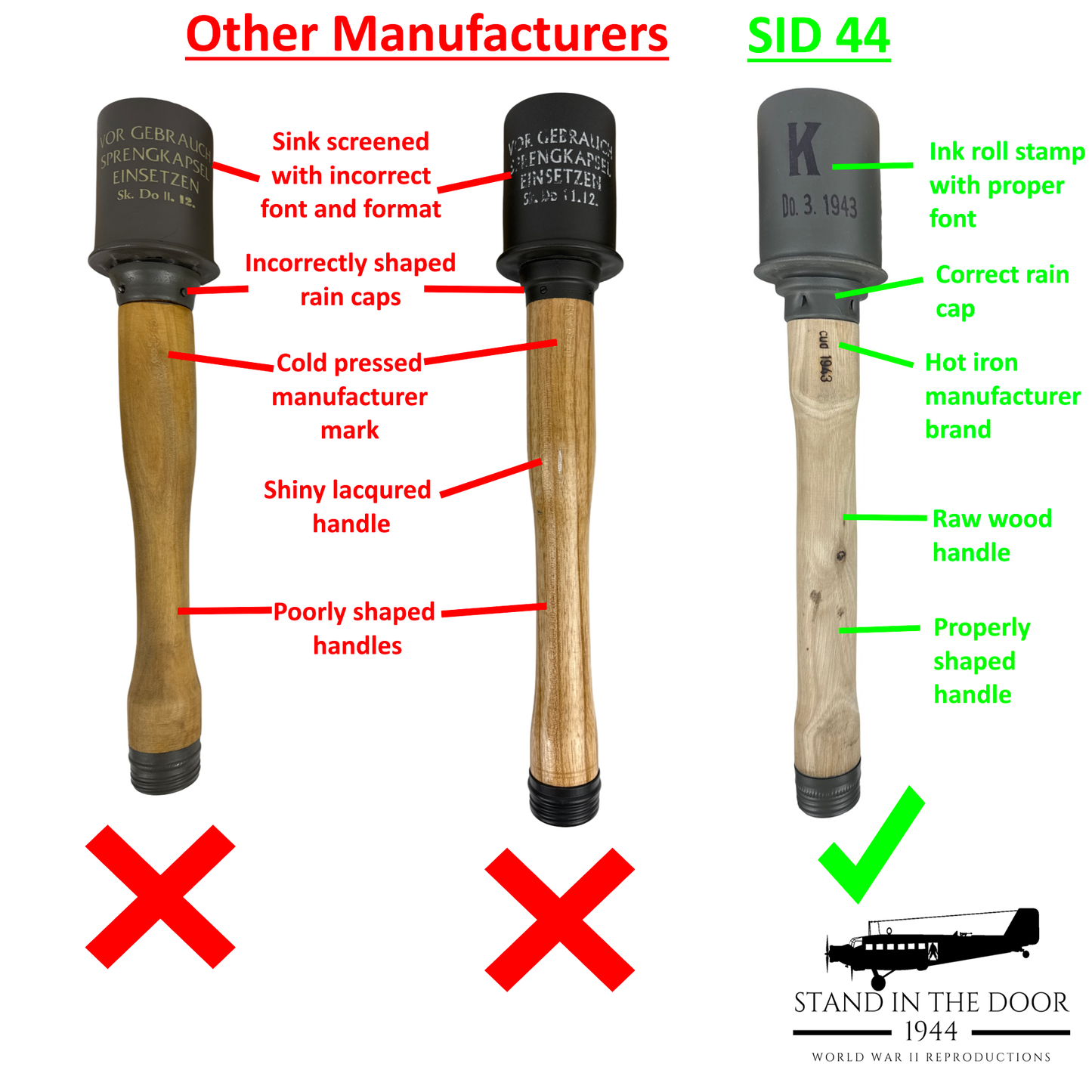 Replica German M24 "Potato Masher" Grenade- Mid War (updated 1-9-26)
