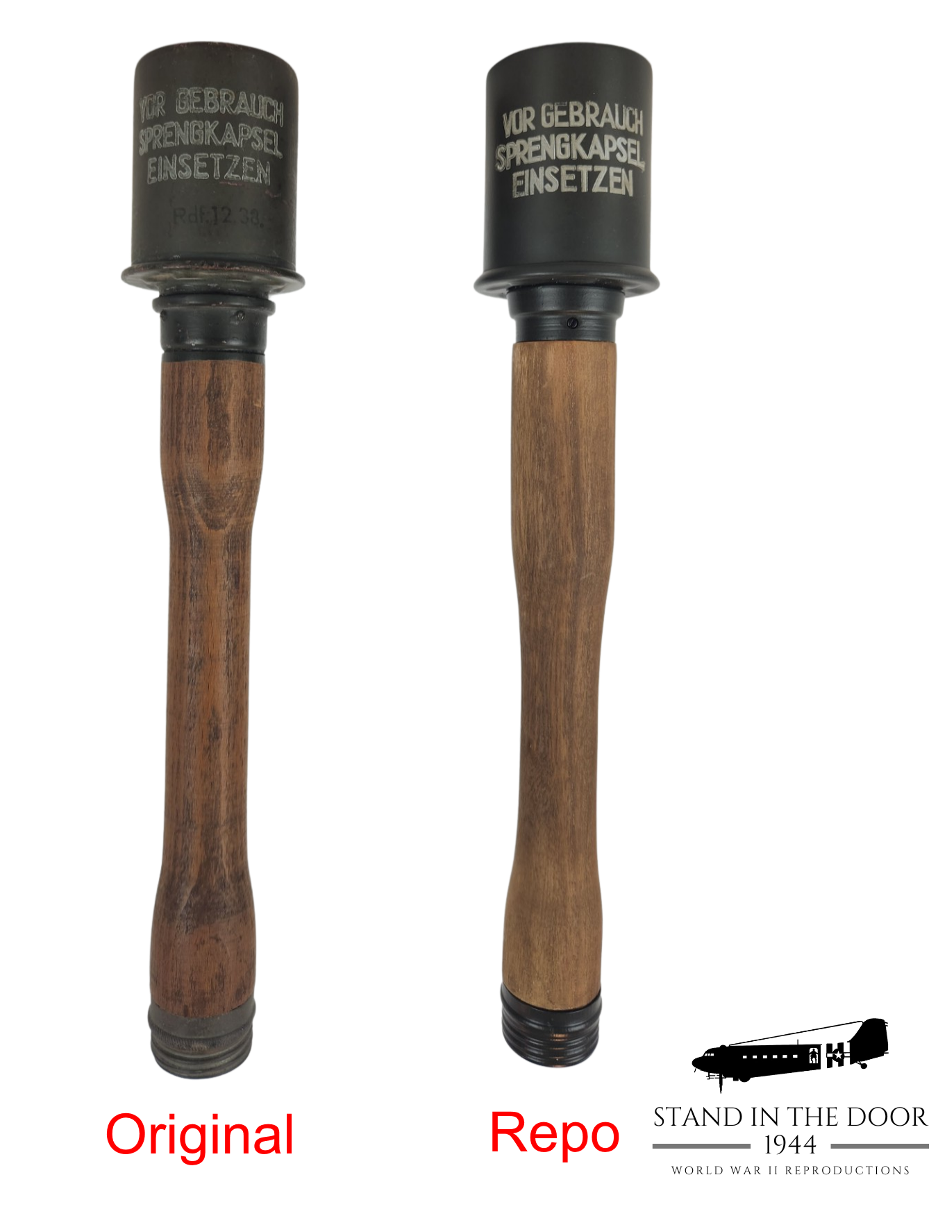 Replica German M24 Grenade "Potato Masher" Stand In The Door 1944